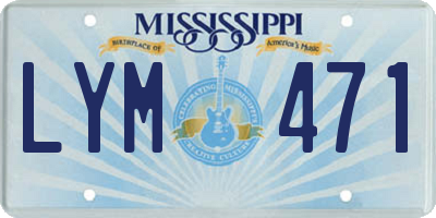 MS license plate LYM471