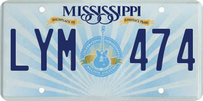 MS license plate LYM474