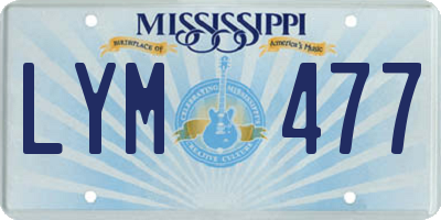 MS license plate LYM477