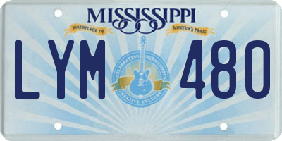 MS license plate LYM480