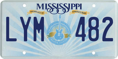 MS license plate LYM482