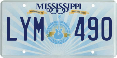 MS license plate LYM490