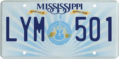MS license plate LYM501
