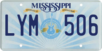 MS license plate LYM506