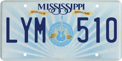 MS license plate LYM510