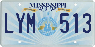 MS license plate LYM513