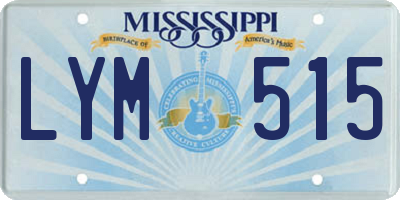 MS license plate LYM515