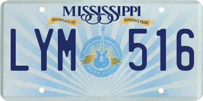 MS license plate LYM516