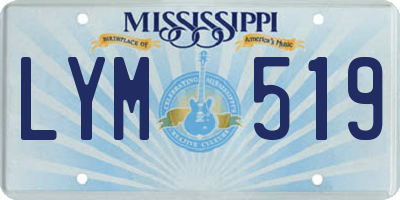 MS license plate LYM519