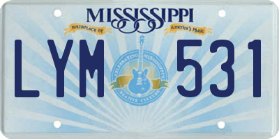MS license plate LYM531