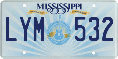 MS license plate LYM532