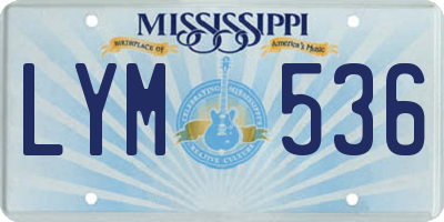 MS license plate LYM536