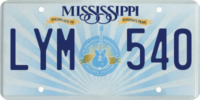 MS license plate LYM540