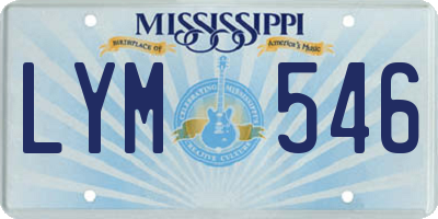 MS license plate LYM546