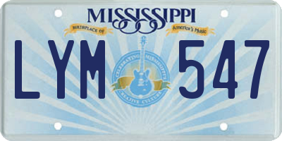 MS license plate LYM547