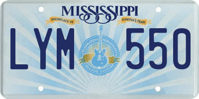 MS license plate LYM550