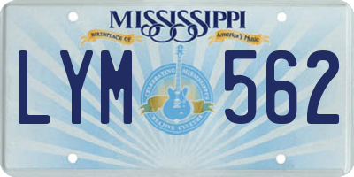 MS license plate LYM562