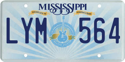 MS license plate LYM564