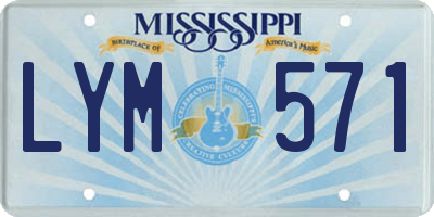 MS license plate LYM571