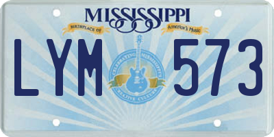 MS license plate LYM573