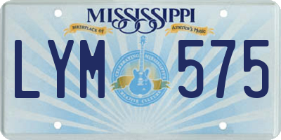 MS license plate LYM575