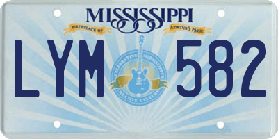 MS license plate LYM582