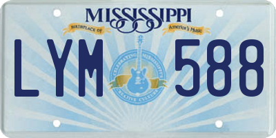 MS license plate LYM588