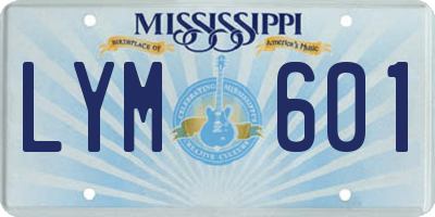 MS license plate LYM601