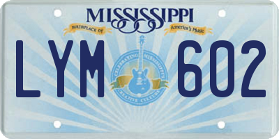 MS license plate LYM602