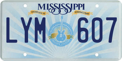 MS license plate LYM607