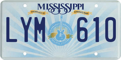 MS license plate LYM610