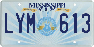 MS license plate LYM613