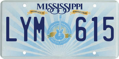 MS license plate LYM615