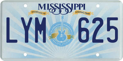 MS license plate LYM625