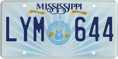MS license plate LYM644