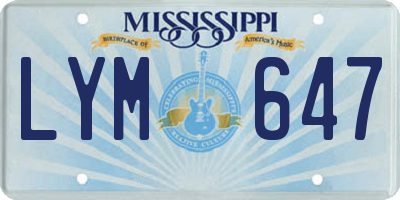 MS license plate LYM647