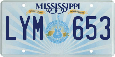 MS license plate LYM653