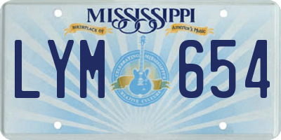 MS license plate LYM654