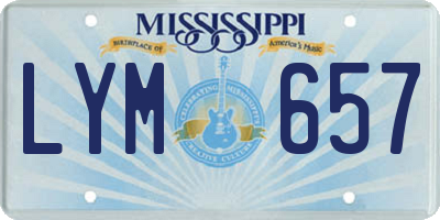 MS license plate LYM657