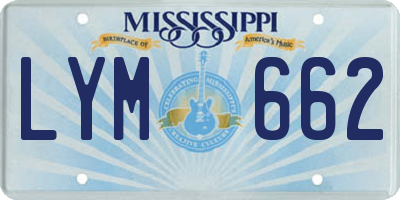 MS license plate LYM662