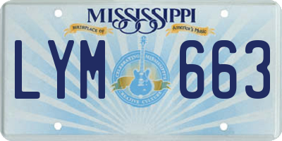 MS license plate LYM663