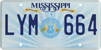MS license plate LYM664