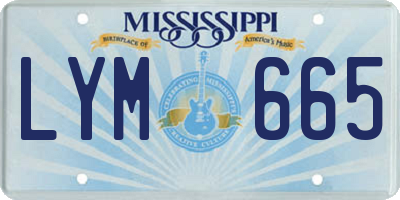 MS license plate LYM665