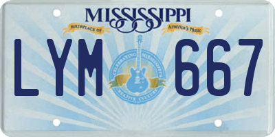 MS license plate LYM667