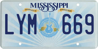 MS license plate LYM669