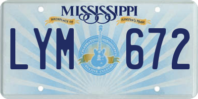 MS license plate LYM672