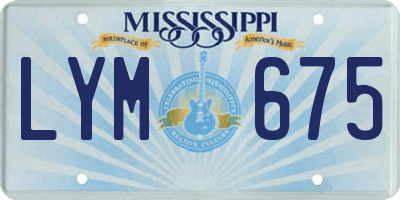 MS license plate LYM675