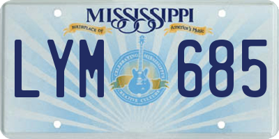 MS license plate LYM685