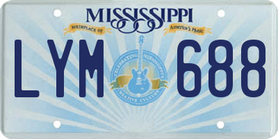 MS license plate LYM688