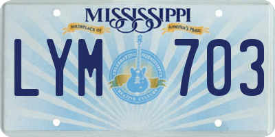 MS license plate LYM703